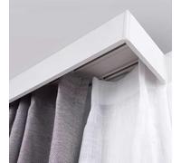 Premium White Ceiling Mount Pelmet Box with Valance - Metal Double Track Room Divider Rail for Living Room, Bedroom, Hotel & Villa - 4m/13.1ft, Stylish Space Solution