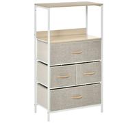 Premium White Chest with 4 Fabric Bins - Ample Storage & Sturdy Structure