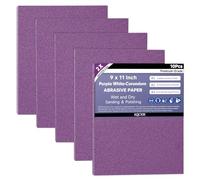 Premium White Corundum 120 Grit Sandpaper, 9 x 11 Inch Heavy Duty Wet Dry Abrasive Sheets for Wood Metal Automotive Coarse Sanding and Smoothing 10Sheets