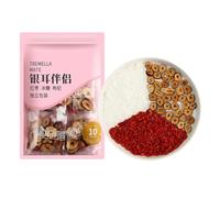 Premium White Fungus (Tremella) Companion Set : Dried Red Dates, Goji Berries & Rock Sugar - Natural Ingredients for Healthy Soup, Dessert & Beverage, 3-in-1 Convenient Combo