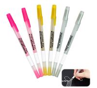 Premium White Gel Pens, 6 Pack Gelly Roll Pens White 0.8mm Fine Point 3 Colors Pen For Art for Black Paper,Drawing,Journaling,Coloring Books,Photo Albums,Illustration & Note Taking(Gold+Pink+Silver)