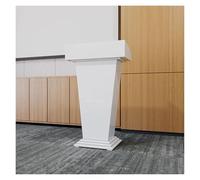 Premium White Podium Stand Lectern for School & Church Exquisite Pulpit with Open Shelf Cabinet Ideal for Public Speaking & Presentations