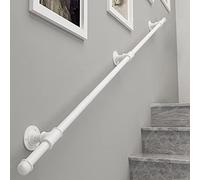 Premium White Stair il 3ft/90cm - Wrought Iron Banister Support Kit for Outdoor Safe - Adjustable 60cm to 300cm Lengths Sturdy Grab Rail Brackets Included