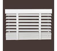 Premium White Wooden Venetian Blinds 50mm Slats 120x150cm & 130x180cm Interior/Exterior Window Shades Privacy Blackout Curtains Stylish Window Treatments W×H 80x120cm/32x47in