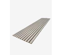 Premium Wide Slat Acoustic Wall Panelling 2400mm x 600mm Decorative 3D (Grey Smoked (Black Felt))