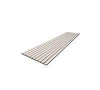 Premium Wide Slat Acoustic Wall Panelling 2400mm x 600mm Decorative 3D (Light Grey Oak (Black Felt))