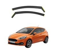 Premium Wind Deflectors for FORD Fiesta MK8 2018 Onwards 3 Door Hatchback 2pcs Set - Keep Your Car Ventilated in Rain - Reduce Wind Turbulence - Tinted - In channel type (BWS)