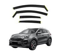 Premium Wind Deflectors for Kia Sportage MK4 5-doors SUV 2016-22 4-pcs - Keep Your Car Ventilated in Rain - Reduce Wind Turbulence - Tinted In-Channel Type Car visors Shields (BWS)
