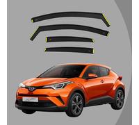 Premium Wind Deflectors For Toyota C-HR/CHR MK1 5 Door 2016-2021 4pcs - Keep Your Car Ventilated in Rain - Reduce Wind Turbulence - 4pc Set, Tinted In-Channel Type Rain Visors Shields (BWS)