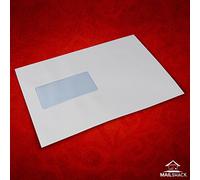 Premium Window C5 90gsm White Wallet Envelopes 162mm x 229mm Great for Personal Documents, Statements and More (100)