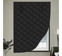 Premium Window Insulation Kit for Winter, Oxford Cloth Thermal Insulated Window Curtain, Ultra-Warm Thermal Blackout Blanket with Heavy Cotton for Home, Attic, Basement, Bedroom(Black)