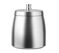 Premium Windproof in Stainless Steel with Cover, Large Capacity Tabletop Ash Holder for Outdoor Events, Non-Slip Base for Home Bar Hotel Cafe, Silver(B)