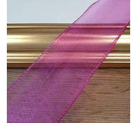 Premium Wired Organza Sheer Ribbon 50mm - 1 Metre Cut to Order - 31 Colours (Fuchsia)