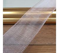 Premium Wired Organza Sheer Ribbon 50mm - 1 Metre Cut to Order - 31 Colours (Light Pink)