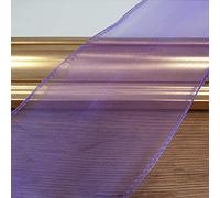 Premium Wired Organza Sheer Ribbon 70mm Wide - 1 Metre Cut to Order - 29 Colours (Purple)