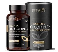 Premium Women's Bio Cultures Vegan Complex - 120 Vegan Capsules (4 Month Supply) - 5 Active Lactobacillus Bacteria Strains Formulated for Women - 5 Billion CFU’s - Made in The UK by Nutravita