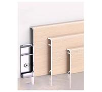 Premium Wood-Look Aluminum Baseboard, Complete Clip-On Installation Kit, Quick Upgrade for Floors & Walls, 4-Pack(D,Height: 4 cm)