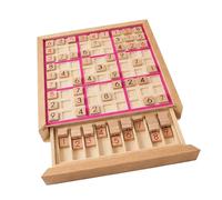 Premium Wood Sudoku Engagement Activity for Children 6+ Years Old to Improve Math Skills Traditional Sudoku for Kids