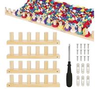 Premium Wooden Adjustable Knitting Loom Kit - Chunky Yarn Loom with Smooth Pegs, Expandable Modular Design for Blankets Scarves Afghans, Beginner-Friendly Weaving Board with Assembly Tools