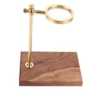 Premium Wooden Brass Coffee Filter Holder Stand Drip Filter Cup Rack Accessories for Pour Over Coffee Making for Home Baristas Coffee Shops 22.3 x 16 x 27.4 cm