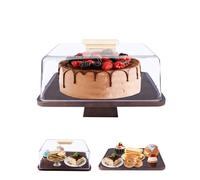 Premium Wooden Cake Stand with lid,14.5inWood Cake Plate with Cover,Wooden Cake Display Stand Holder with Acrylic Lid,Cakes, desserts, display storage display,Birthday,Party, Weddings,Baking Gifts