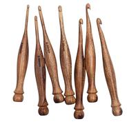 Premium Wooden Crochet Hooks - 7-Piece Smooth Handcrafted Set for Yarn Crafting | Long 7" Ergonomic Handles for Comfortable Crocheting | Ideal for Beginners & Skilled Makers