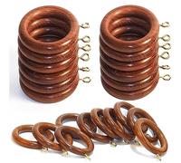 Premium Wooden Curtain Rings for Door and Window Decoration, 24 Pieces | Wood Drapery Rod Rings | Inner Dia 1.75 Inch and Outer Dia 2.5 Inch (Rosewood)