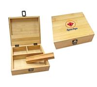 Premium Wooden Discrete Stash Storage Box Bamboo Wood Divider Sparkys Rolling Organiser