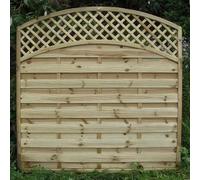 Premium Wooden Garden Fence Panel with Arched Trellis Top - Decorative Privacy Screen for Outdoor Landscaping & Fencing (180 cm Long x 180 cm Wide)