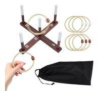 Premium Wooden Ring Toss Game Set - Outdoor Garden Quoits With 6 Rings | Family Backyard Party Game For Adults & Kids