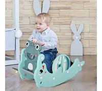 Premium Wooden Rocking Horse for Toddlers - Natural Finish Unicorn Rocker with Safety Features for Indoor Play