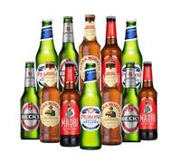 Premium World Lager Mixed Case Gift Set of 12 Beers (Birra Moretti, Peroni, Becks, Madri Beer) - Beer Selection, Beer Gift For Men, Beer Hamper, Gifts for Men Beer, Hamper for Men, Beer Bottles,