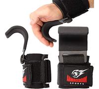 Premium Wrist Hooks Lifting Straps with Padded Wrist Wraps for Maximum Grip Support - Gloves and Pads Alternative in Fitness Gym Weight Lifting Power Training Like Pull Up Deadlifting & Shrugs