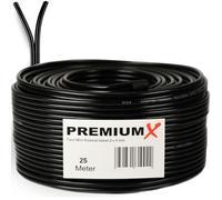 Premium X 25m Sat coaxial cable Twin Mini 2 x 4 mm Black | Extra thin and double shielded, space-saving TV antenna cable for SAT, DVB-T, twin receiver, ultra HD 4K 3D