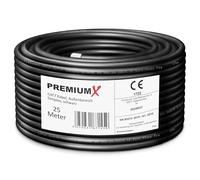 Premium X CAT 7 Outdoor Network Cable 25 m - 10 Gbit/s Earth Cable Data Cable Ethernet Cable LAN Cable for Outdoor Use S/FTP AWG23/1 Installation Cable - Pure Copper - Black