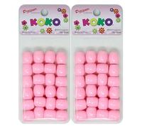 Premium X Large Pony Beads - 48 PC, 18x15 mm, Cool Beads for Hair Braids, Kids Crafts, Plastic, Light Pink