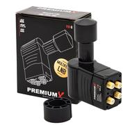 Premium X Rocket Quattro LNB - 4-Way - Only for Multiswitch - 4K Full HD - with Weather Protection + for Satellite Dish Digital TV - Black