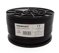 Premium X Satellite Coaxial Cable 90 dB Twin Mini 2 x 4 mm Black Antenna Cable Full HD HDTV 100 m