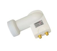Premium X Twin LNB - Double - for 2 Participants - 4K Full HD - with Weather Protection and LTE Filter for Satellite Dish Digital TV TV SAT Receiver - White