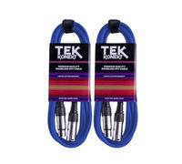 Premium XLR Cable for a Clear Audio Signal with Balanced Male to Female Microphone Lead, plus Cable Tie, for professional DJ, stage and studio (Blue, 2 x 6m)