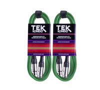 Premium XLR Cable for a Clear Audio Signal with Balanced Male to Female Microphone Lead, plus Cable Tie, for professional DJ, stage and studio (Green, 2 x 6m)