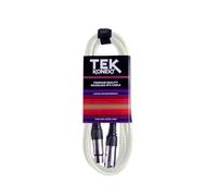 Premium XLR Cable for a Clear Audio Signal with Balanced Male to Female Microphone Lead, plus Cable Tie, for professional DJ, stage and studio (White, 10m)
