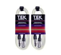 Premium XLR Cable for a Clear Audio Signal with Balanced Male to Female Microphone Lead, plus Cable Tie, for professional DJ, stage and studio (White, 2 x 10m)