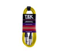 Premium XLR Cable for a Clear Audio Signal with Balanced Male to Female Microphone Lead, plus Cable Tie, for professional DJ, stage and studio (Yellow, 10m)