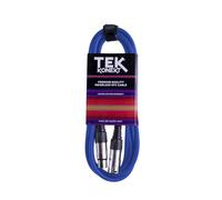 Premium XLR Cable for a Clear Audio Signal with Balanced Male to Female Microphone Lead, plus Cable Tie, for professional DJ, stage and studio (Blue, 6m)