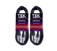 Premium XLR Cable for a Clear Audio Signal with Balanced Male to Female Microphone Lead, plus Cable Tie, for professional DJ, stage and studio (Black, 2 x 6m)