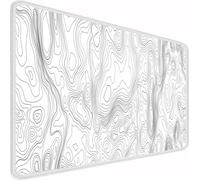 Premium XXL Gaming Mouse Pad - Unmatched Performance, 35.4x15.8 Inches,White Topographic Contour Design for Gaming and Office