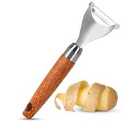 Premium Y-Shaped Potato Peeler - Ergonomic Wood Handle & Sharp Stainless Steel Blade - Easy-Grip for Potatoes, Carrots, Fruits - Kitchen Peeler (SYSWH1)