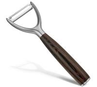 Premium Y Type 304 Stainless Steel Multifunctional Kitchen Peeler Real Wood Handle Ultra Sharp Blade Vegetable Potato Apple(Wenge)