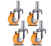 Premium Yellow Office Chair Casters Set of 4 Swivel Stem Wheels Durable PC Material Easy Installation Heavy Duty Furniture Rollers Wear Resistant Ideal for Home & Office
